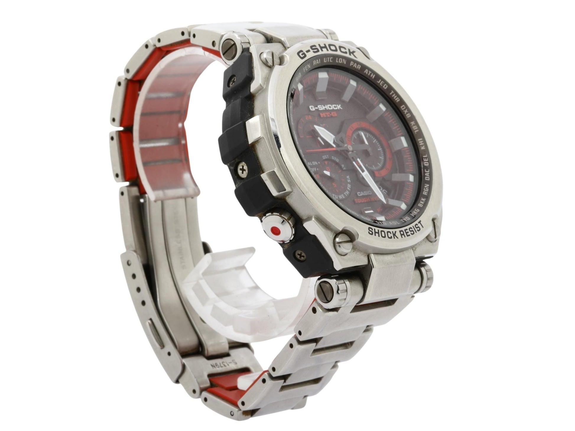 CASIO カシオ 腕時計 GSHOCK MTGS1000D1A4JF シルバー ブラック文字盤 レッド SS/樹脂 メンズ アナログ