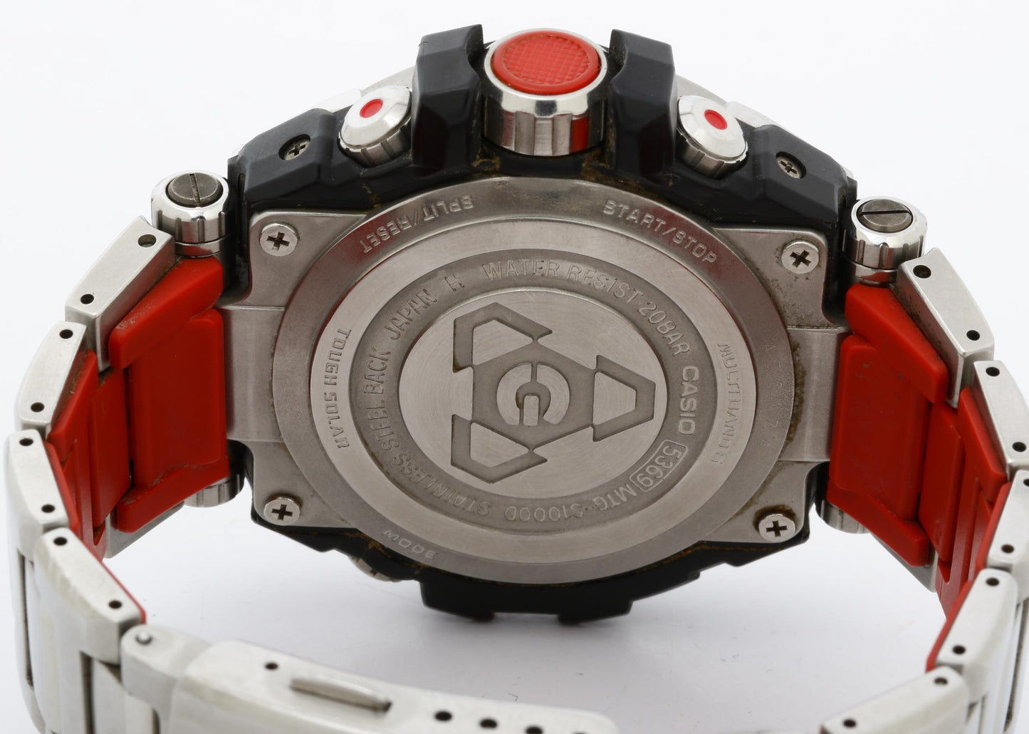 CASIO カシオ 腕時計 GSHOCK MTGS1000D1A4JF シルバー ブラック文字盤 レッド SS/樹脂 メンズ アナログ