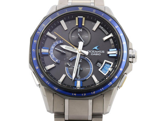CASIO カシオ 腕時計 オシアナス OCWG2000G1AJF ブラック文字盤 シルバー チタン メンズ アナログ 美品