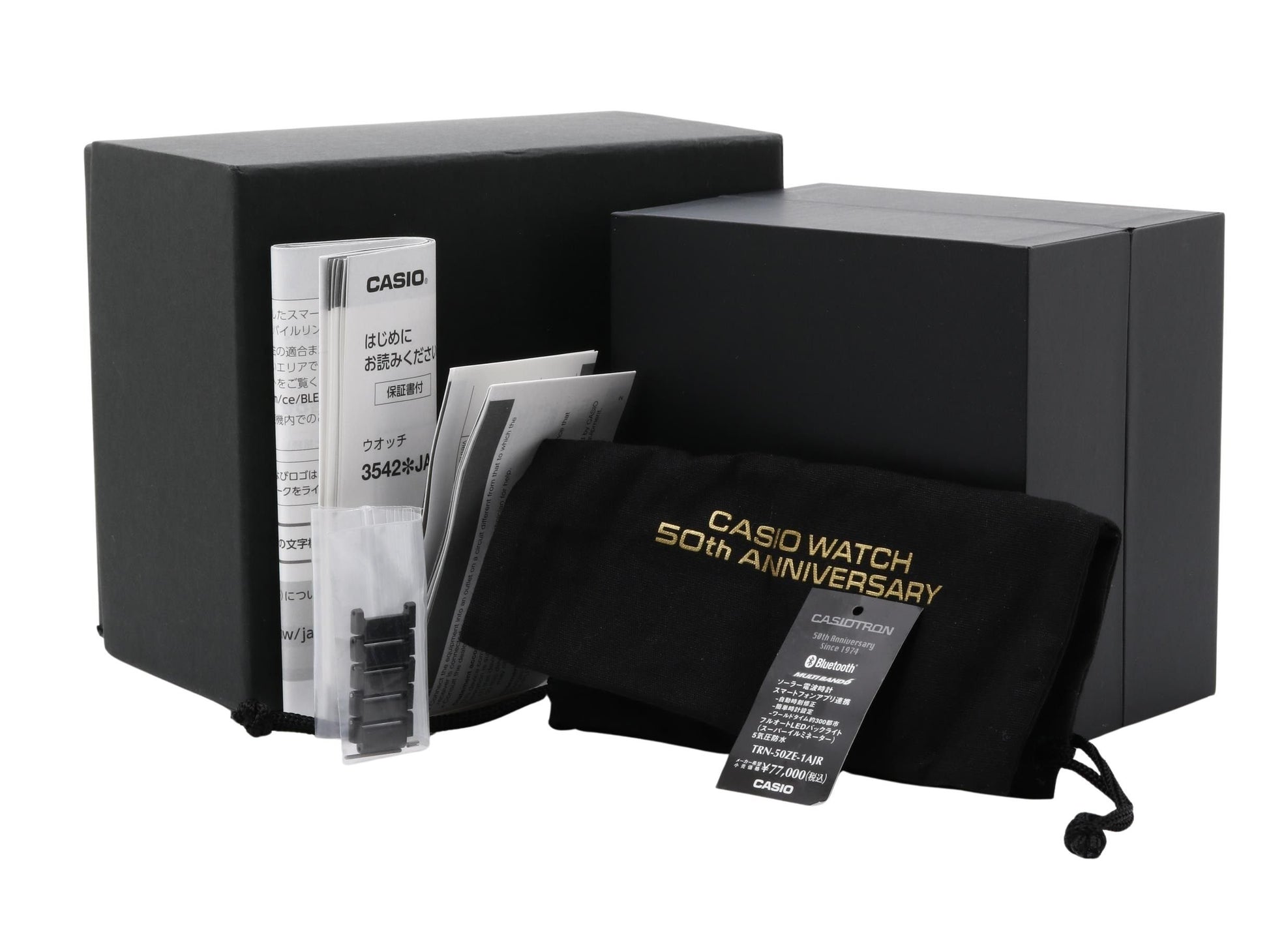 CASIO カシオ 腕時計 カシオトロン TRN50ZE1AJR ブラック ゴールド SS メンズ カシオウオッチ50周年記念モデル デジタル 超美品
