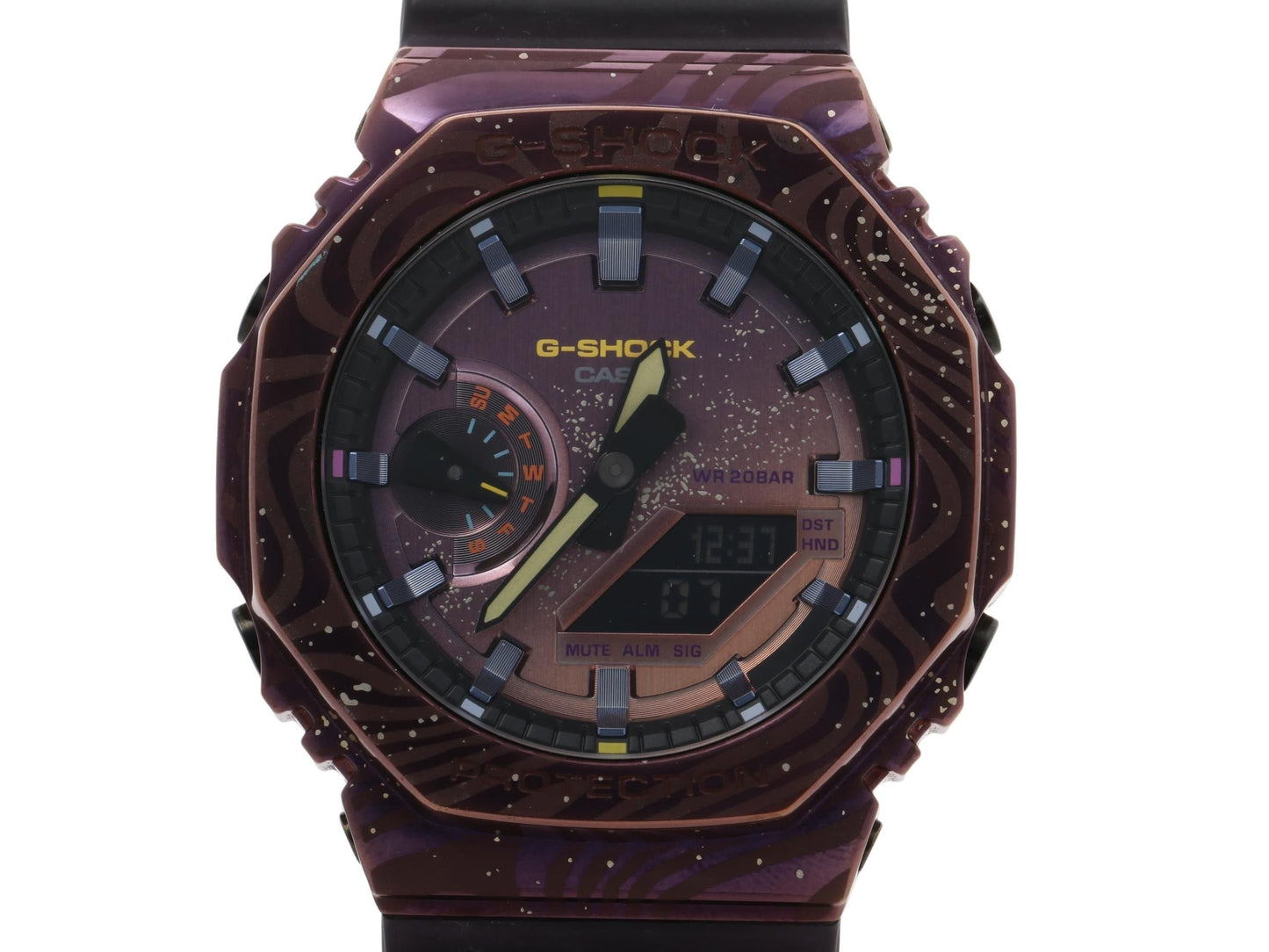 CASIO カシオ 腕時計 GSHOCK ANALOGDIGITAL 2100 Series GM2100MWG1AJR パープル SS/樹脂 メンズ ミルキーウェイギャラクシー 天の川銀河 アナデジ 美品