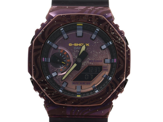 CASIO カシオ 腕時計 GSHOCK ANALOGDIGITAL 2100 Series GM2100MWG1AJR パープル SS/樹脂 メンズ ミルキーウェイギャラクシー 天の川銀河 アナデジ 美品