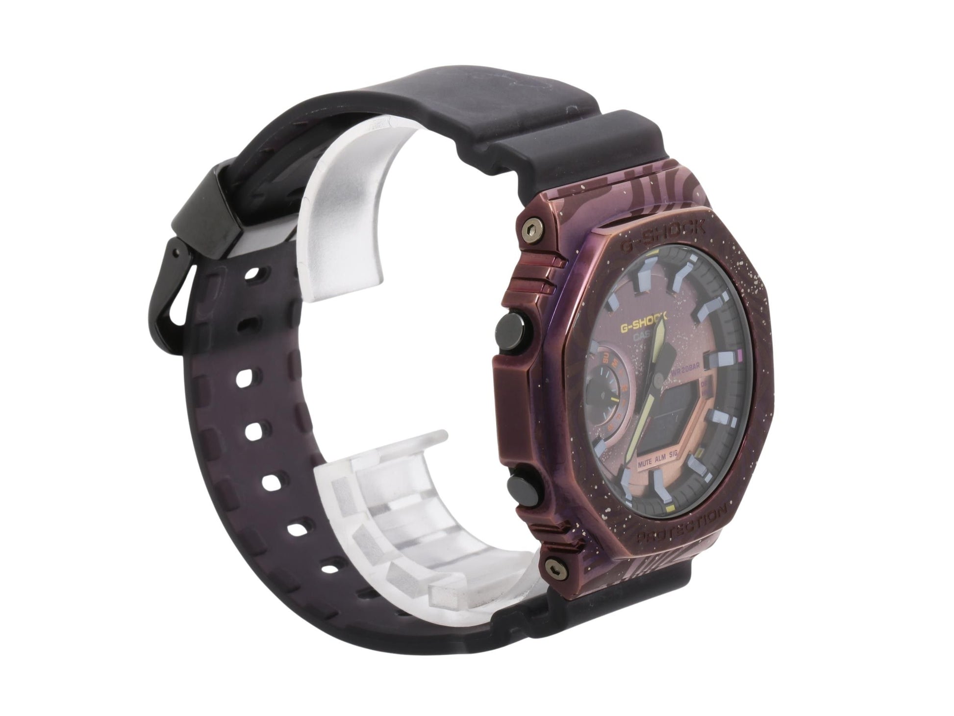 CASIO カシオ 腕時計 GSHOCK ANALOGDIGITAL 2100 Series GM2100MWG1AJR パープル SS/樹脂 メンズ ミルキーウェイギャラクシー 天の川銀河 アナデジ 美品