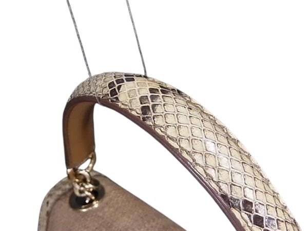 DOLCE＆GABBANA ドルチェアンドガッバーナ ハンドバッグ ブラウン系 パイソン ストロー レディース カデナ 2WAY ゴールド金具