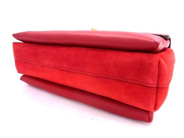 TORY BURCH トリーバーチ ハンドバッグ レッド レザー スエード レディース 2WAY 新古未使用展示品
