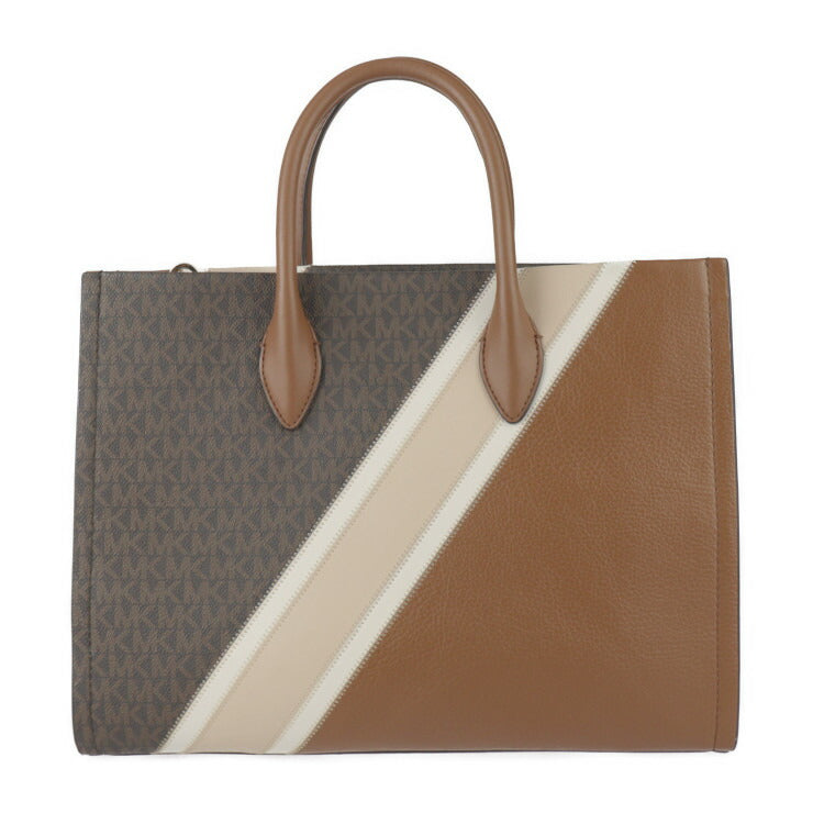 美品 Michael Kors マイケルコース MIRELLA EW ミレラ トートバッグ 35R3G7ZT8L PVC レザー ブラウン系 2WAY ショルダーバッグ