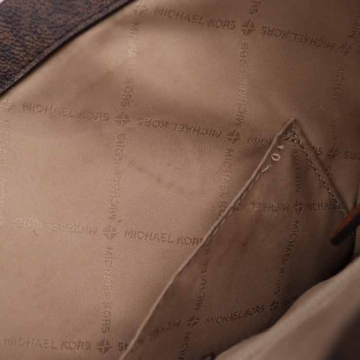 美品 Michael Kors マイケルコース MIRELLA EW ミレラ トートバッグ 35R3G7ZT8L PVC レザー ブラウン系 2WAY ショルダーバッグ