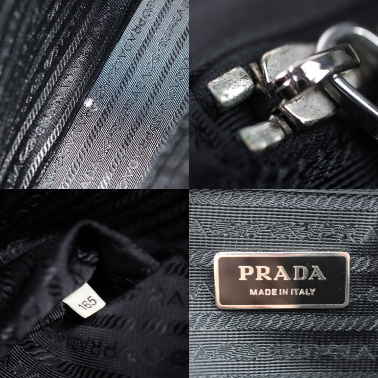 PRADA プラダ メッセンジャーバッグ ショルダーバッグ 2VD768 ナイロン レザー ブラック シルバー金具 クロスボディバッグ ロゴ