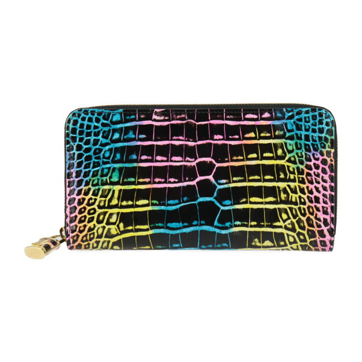 新品未使用展示品 LOUIS VUITTON ルイ ヴィトン ジッピー ウォレット 長財布 - アリゲーター マルチカラー ゴールド金具 ラウンドファスナー エキゾチックレザー レインボー ビトン
