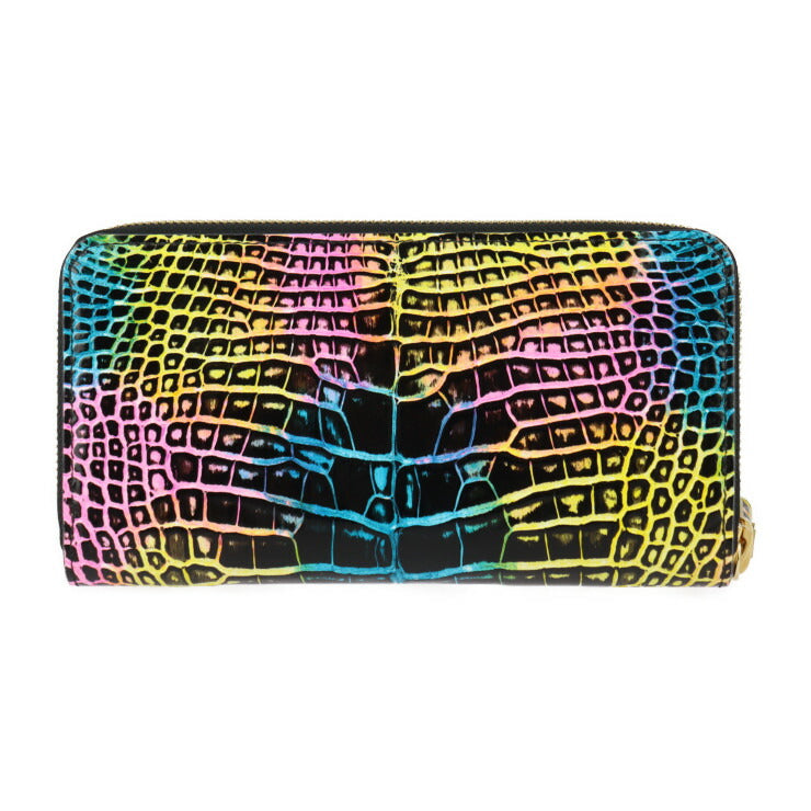 新品未使用展示品 LOUIS VUITTON ルイ ヴィトン ジッピー ウォレット 長財布 - アリゲーター マルチカラー ゴールド金具 ラウンドファスナー エキゾチックレザー レインボー ビトン
