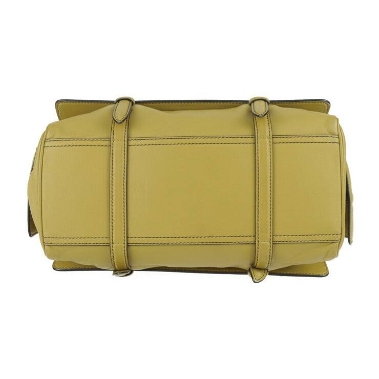 美品 BOTTEGAVENETA ボッテガヴェネタ モナコ イントレチャート ハンドバッグ 396448 レザー マスタード