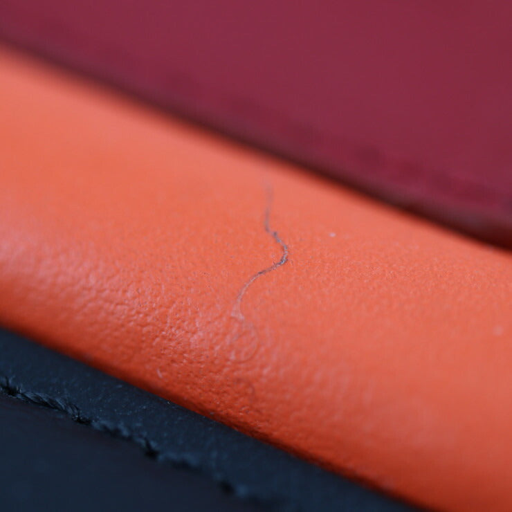 美品 FENDI フェンディ ポーチ セカンドバッグ 7N0078 レザー ブラック マルチカラー シルバー金具 クラッチバッグ LOVE ロゴ