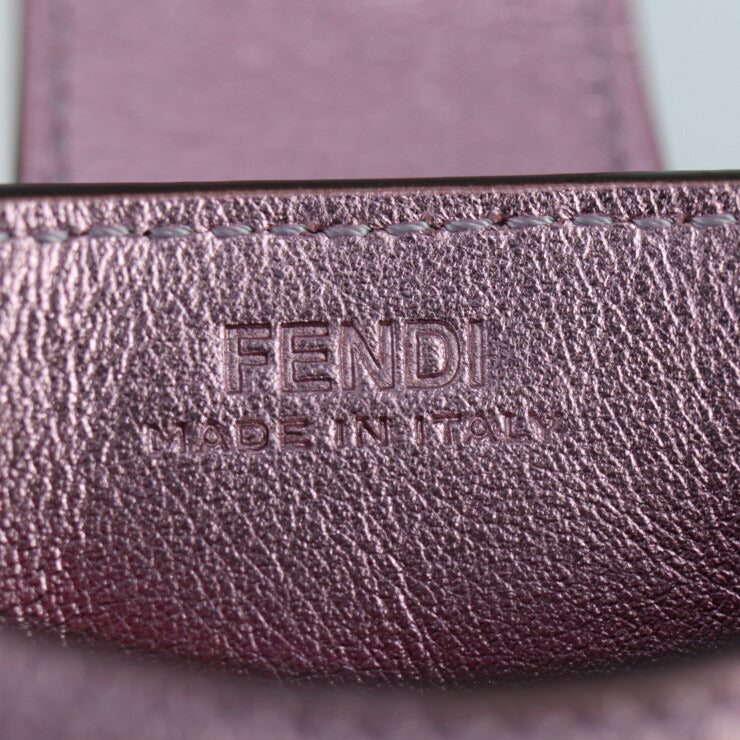 超美品 FENDI フェンディ FFダイヤモンド フォンポーチ ショルダーバッグ 7AS188 レザー ピンクメタリック シルバー金具 スマホポーチ スマホケース ストラップ