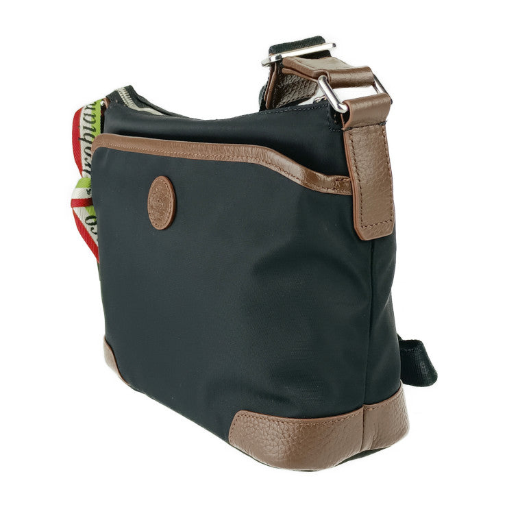 新古未使用展示品 Orobianco オロビアンコ ショルダーバッグ SAC'S BAR 株主優待 限定モデル - ブラック ブラウン ナイロン レザー メンズ クロスボディバッグ