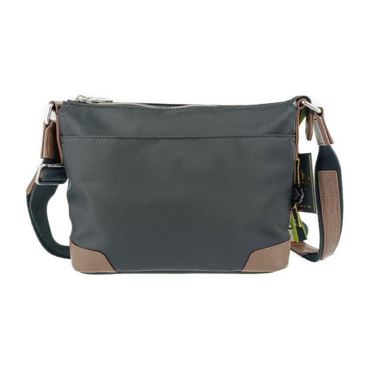 新古未使用展示品 Orobianco オロビアンコ ショルダーバッグ SAC'S BAR 株主優待 限定モデル - ブラック ブラウン ナイロン レザー メンズ クロスボディバッグ