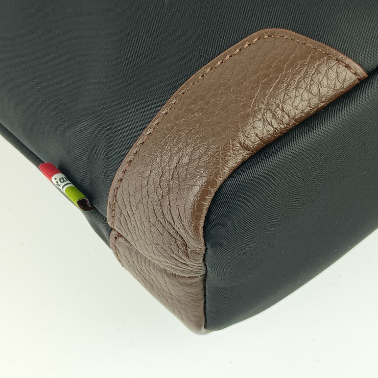 新古未使用展示品 Orobianco オロビアンコ ショルダーバッグ SAC'S BAR 株主優待 限定モデル - ブラック ブラウン ナイロン レザー メンズ クロスボディバッグ