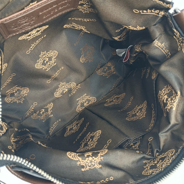 新古未使用展示品 Orobianco オロビアンコ ショルダーバッグ SAC'S BAR 株主優待 限定モデル - ブラック ブラウン ナイロン レザー メンズ クロスボディバッグ