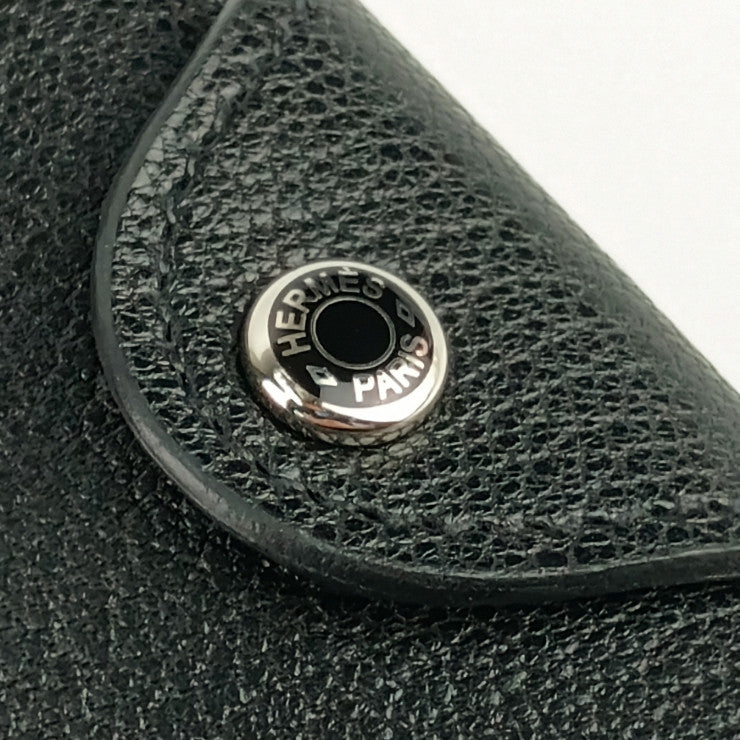 新古未使用展示品 HERMES エルメス コインケース イリアード コンパクト H084500CK ブラック シルバー金具 CHEVRE CHAMKILA シェーヴル・シャムキラ レディース B刻印 小銭入れ