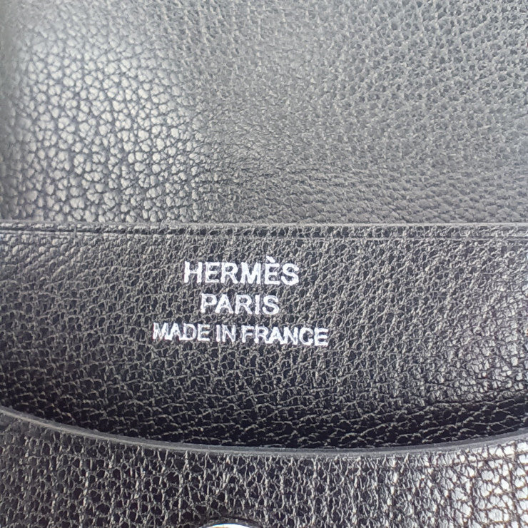 新古未使用展示品 HERMES エルメス コインケース イリアード コンパクト H084500CK ブラック シルバー金具 CHEVRE CHAMKILA シェーヴル・シャムキラ レディース B刻印 小銭入れ