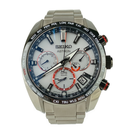 超美品 SEIKO セイコー 腕時計 ボブルヘッドフィギア付き アストロン 大谷翔平2020年 1700本限定モデル グローバルライン 5X53-0BE0 / SBXC081 シルバー ホワイト ステンレス メンズ GPS ソーラー電波