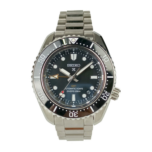 超美品 SEIKO セイコー 腕時計 PROSPEX プロスペックス ダイバースキューバGMT 6R54-00D0 / SBEJ011 シルバー ブラック ステンレス メンズ 自動巻き