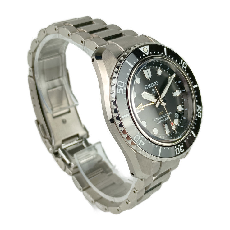 超美品 SEIKO セイコー 腕時計 PROSPEX プロスペックス ダイバースキューバGMT 6R54-00D0 / SBEJ011 シルバー ブラック ステンレス メンズ 自動巻き