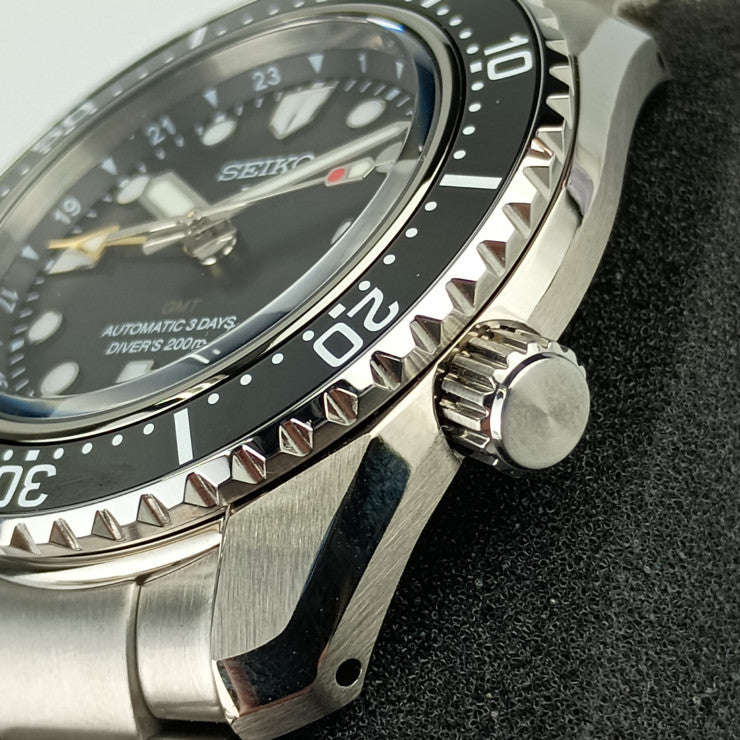 超美品 SEIKO セイコー 腕時計 PROSPEX プロスペックス ダイバースキューバGMT 6R54-00D0 / SBEJ011 シルバー ブラック ステンレス メンズ 自動巻き