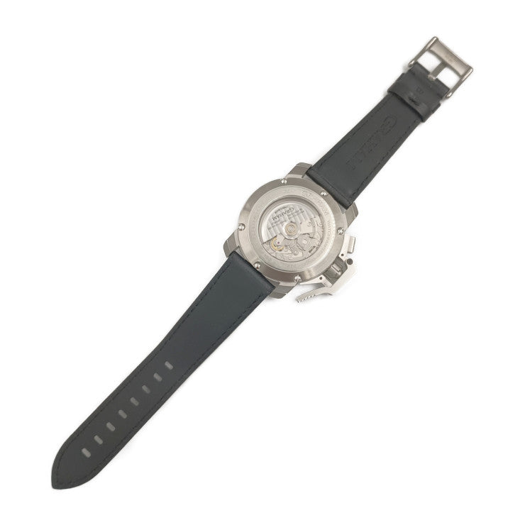 新古未使用展示品 GRAHAM グラハム 腕時計 クロノファイター オーバーサイズ 2CCAS.O01A シルバー ブラック ホワイト オレンジ系 イエロー系 ステンレス レザー メンズ 自動巻き 裏スケ デイト