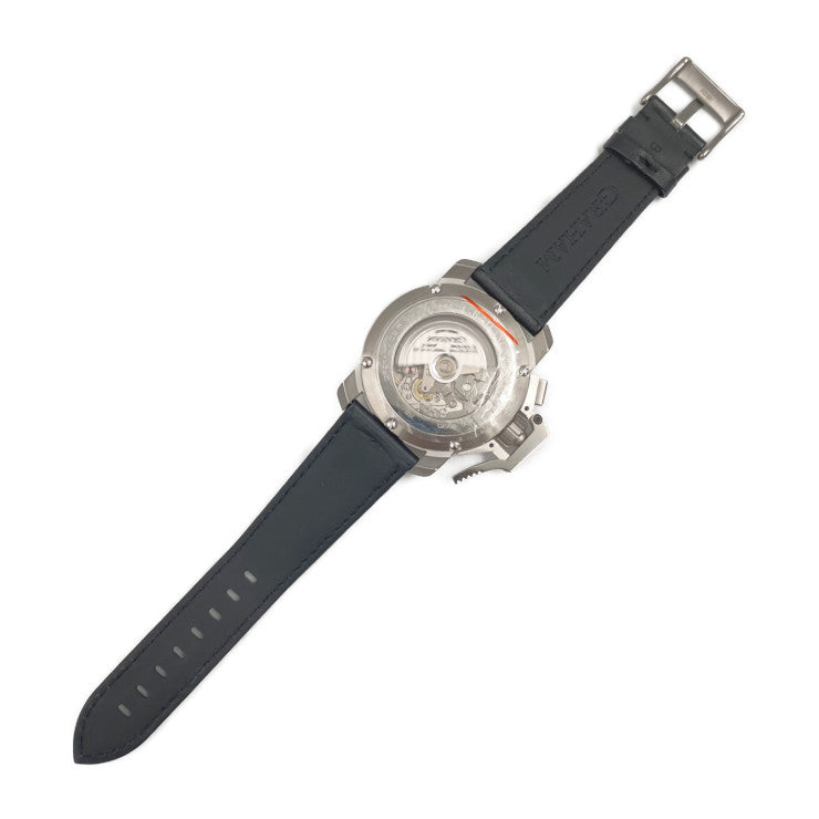 新品未使用展示品 GRAHAM グラハム 腕時計 クロノファイター オーバーサイズ 2CCAS.O01A シルバー ブラック ホワイト オレンジ系 イエロー系 ステンレス レザー メンズ 自動巻き 裏スケ デイト