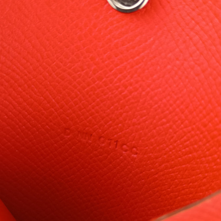 超美品 HERMES エルメス 小銭入れ カードケース IN THE LOOP MINI インザループミニ コインケース H077700CJAB ROUGE DE COEUR レッド系 マルチカラー シルバー金具 ヴォーエプソン レディース 二つ折り