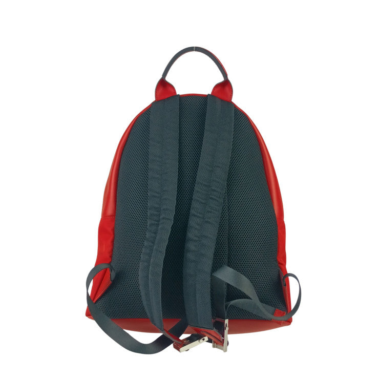 FENDI フェンディ リュックサック モンスターシリーズ フェンディ フェイス バックパック 7VZ012 レッド ブラック ナイロン レザー メンズ シルバー金具