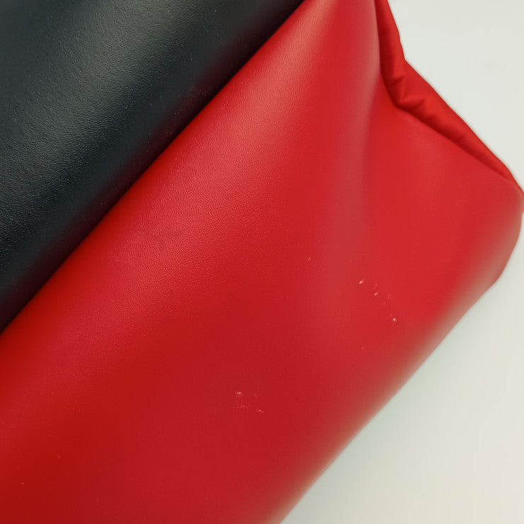 FENDI フェンディ リュックサック モンスターシリーズ フェンディ フェイス バックパック 7VZ012 レッド ブラック ナイロン レザー メンズ シルバー金具