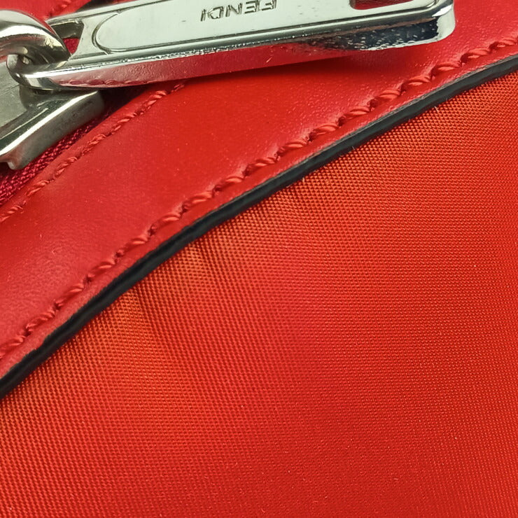 FENDI フェンディ リュックサック モンスターシリーズ フェンディ フェイス バックパック 7VZ012 レッド ブラック ナイロン レザー メンズ シルバー金具