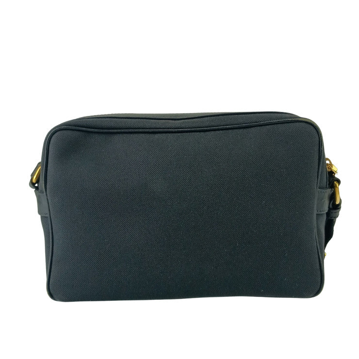 PRADA プラダ クロスボディバッグ ロゴ ジャガード ショルダーバッグ 1BH089 ブラック キャンバス レザー レディース リボン ゴールド金具