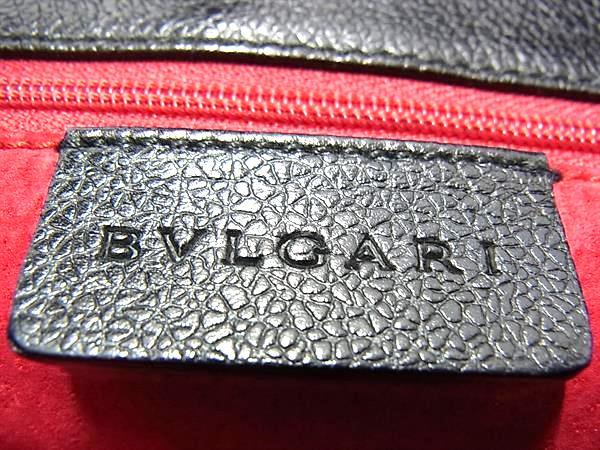 BVLGARI ブルガリ ショルダーバッグ ブラック レザー レディース シルバー金具 美品