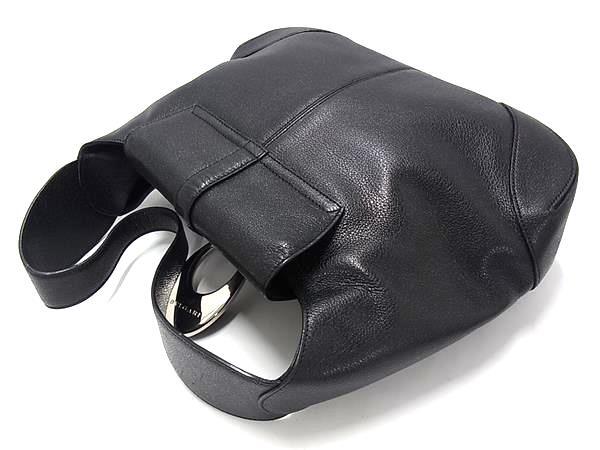 BVLGARI ブルガリ ショルダーバッグ ブラック レザー レディース シルバー金具 美品