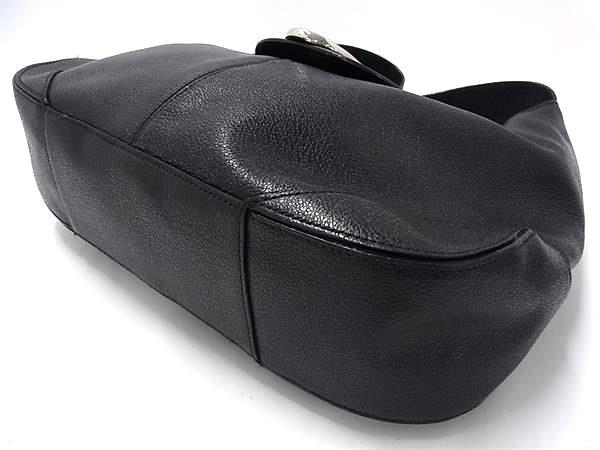 BVLGARI ブルガリ ショルダーバッグ ブラック レザー レディース シルバー金具 美品