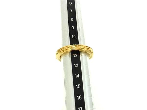 VERSACE ヴェルサーチェ リング 指輪 グレカ ゴールド メタル ユニセックス 美品