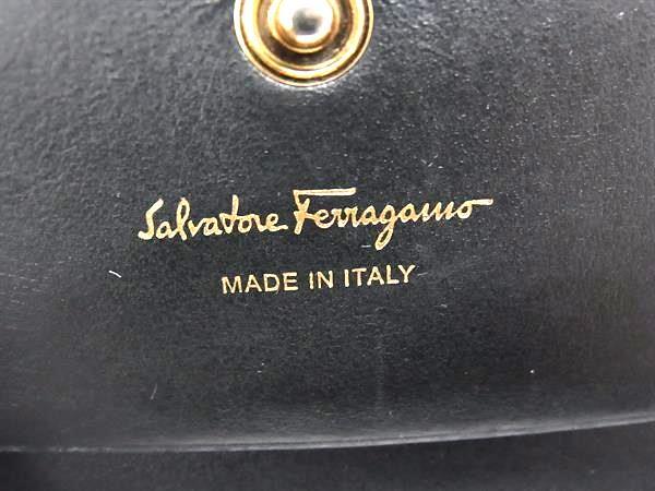 Salvatore Ferragamo フェラガモ 財布 ガンチーニ 220260 ブルー ブラック レザー ユニセックス 二つ折り 財布