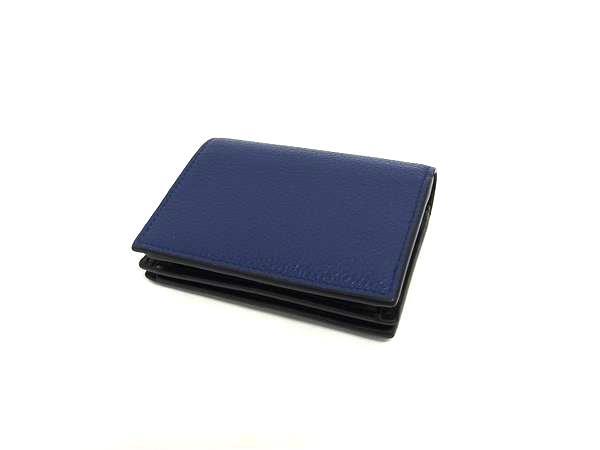 Salvatore Ferragamo フェラガモ 財布 ガンチーニ 220260 ブルー ブラック レザー ユニセックス 二つ折り 財布