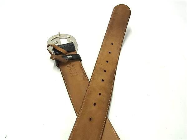 GUCCI グッチ ベルト インターロッキングG 411924 ブラック グッチシマ メンズ シルバー金具