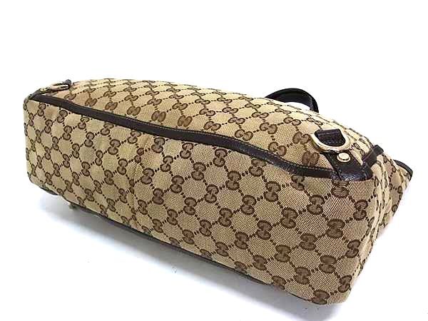 GUCCI グッチ ハンドバッグ アビー 141472 ブラウン GGキャンバス×レザー レディース GG柄 ゴールド金具 美品