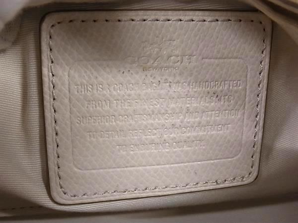 COACH コーチ ハンドバッグ シグネチャー F34605 ベージュ アイボリー PVC×レザー レディース 2WAY 美品