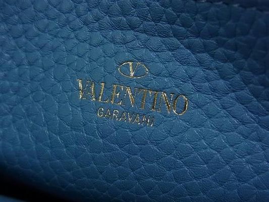 VALENTINO GARAVANI ヴァレンティノ ガラヴァーニ 財布 ロックスタッズ RW0P0645VSH ライトブルー シルバー レザー レディース ラウンドファスナー 長財布