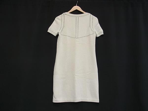 CHANEL シャネル ワンピース ココマーク P36503 アイボリー系 カシミヤ100％ レディース 半袖 ニット 超美品