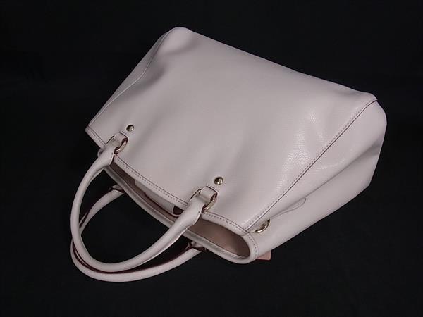 COACH コーチ ハンドバッグ ラグジュアリーフローラルアップリケ 37659 アイボリー系 レザー レディース 2WAY 美品