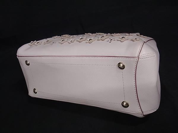 COACH コーチ ハンドバッグ ラグジュアリーフローラルアップリケ 37659 アイボリー系 レザー レディース 2WAY 美品