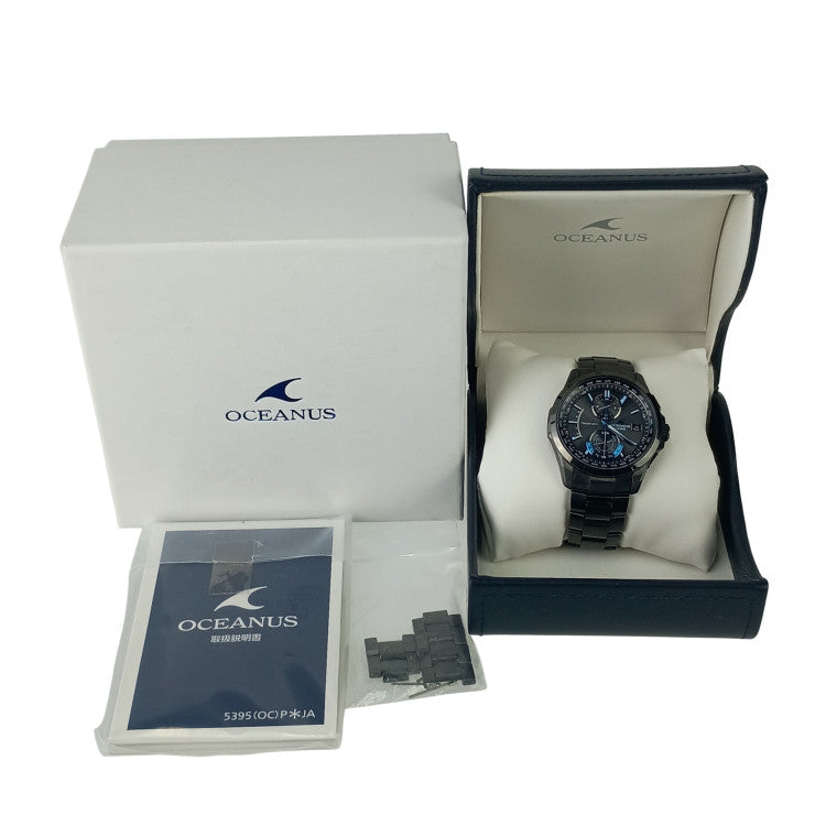 CASIO カシオ 腕時計 オシアナス OCWT2500B1AJF ブラック文字盤 ブラック チタン メンズ アナログ 美品
