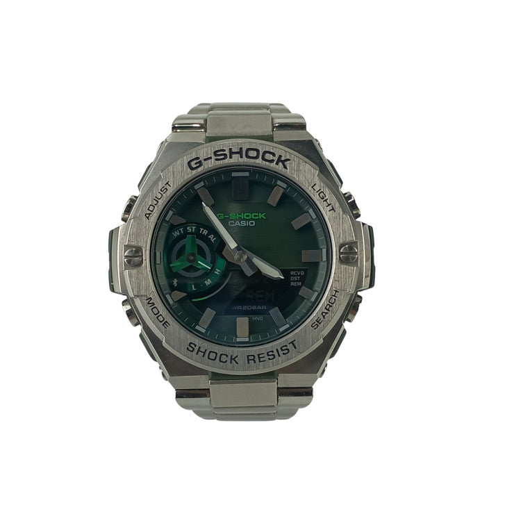 CASIO カシオ 腕時計 GSHOCK GSTEEL GSTB500 Series GSTB500AD3AJF カーキ文字盤 シルバー 樹脂／SS メンズ アナデジ 美品