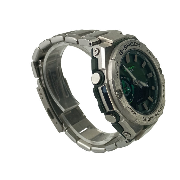 CASIO カシオ 腕時計 GSHOCK GSTEEL GSTB500 Series GSTB500AD3AJF カーキ文字盤 シルバー 樹脂／SS メンズ アナデジ 美品